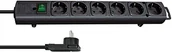 Przedłużacze i rozgałęźniki - Brennenstuhl Comfort-Line Plus, listwa zasilająca 6-krotna (z płaskim wtykiem, przełącznikiem, kablem 2 m i bardzo szerokimi odstępami między gniazdami) Kolor: czarny, czarny 1153300100 - miniaturka - grafika 1