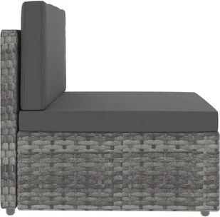 vidaXL 6 częściowy zestaw wypoczynkowy do ogrodu rattan PE szary 3054600 3054600 - Meble ogrodowe - miniaturka - grafika 8