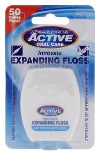 Beauty Formulas Active Oral Care, nić dentystyczna pęczniejąca miętowa z fluorem, 50 m - Nici dentystyczne - miniaturka - grafika 4