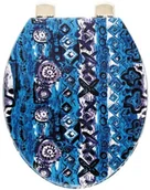 Deski sedesowe - Sanitop-Wingenroth Drewniana deska klozetowa z nadrukiem, z zamknięciem na zawiasy - miniaturka - grafika 1