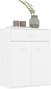 vidaXL Szafka, biała, 60 x 30 x 75 cm, płyta wiórowa - Komody - miniaturka - grafika 4