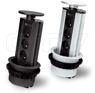 GTV Listwa zasilająca GTV Biurkowy rozgałęziacz wpuszczany 100mm srebrny 3 x gniazdo z uziemieniem 1,8m AE-BPW3GU-80 - Listwy zasilające - miniaturka - grafika 2