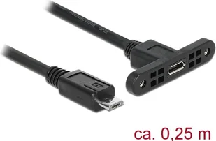 Delock Kabel USB 2.0 Micro B > Micro-B BU/ST 0,25 m montażu 85245 - Kable USB - miniaturka - grafika 2