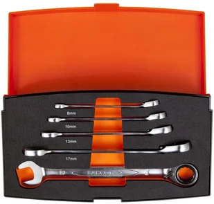 BAHCO Zestaw kluczy płasko-oczkowych z grzechotką, 1RM/S5 SNA Europe - Klucze i nasadki - miniaturka - grafika 2