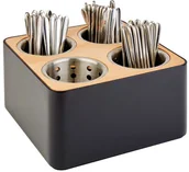 Pojemniki na sztućce - APS Pojemnik na sztućce 270x270x150 mm, czarny | 93321 93321 - miniaturka - grafika 1