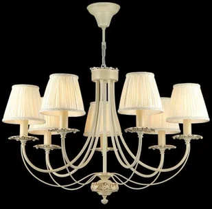 Maytoni Żyrandol LAMPA wisząca OLIVIA ARM326-07-W Maytoni plisowana OPRAWA abażurowy ZWIS klasyczny kremowy ecru ARM326-07-W - Lampy sufitowe - miniaturka - grafika 3