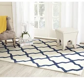 Dywany - Safavieh AVA handgetufteter dywan, cam121z, kość słoniowa/granatowy (marynarski), 121 x 182 cm CAM121Z-4 - miniaturka - grafika 1