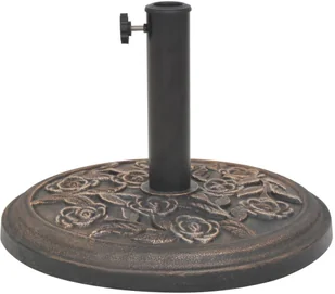 vidaXL Podstawa pod parasol, okrągła, żywicowa, brąz, 9 kg - Pozostałe meble ogrodowe - miniaturka - grafika 6