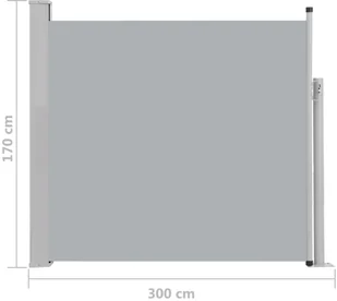 vidaXL vidaXL Wysuwana markiza boczna na taras, 170 x 300 cm, szara - Markizy - miniaturka - grafika 9