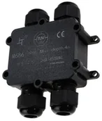 Kostki, złączki, wtyczki - Geberit v-tac Puszka Mufa Hermetyczna Czarna 4x 4Pin 0.5-4mm2 Średnica kabla 8-12mm IP68 V-TAC VT-871 - miniaturka - grafika 1