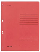 Koszulki na dokumenty - FALKEN Oryginalny zestaw 50 szt. zeszytów z oczkami Made in Germany. Z kartonu z recyklingu z całą przednią pokrywą, zeszyt handlowy i urzędowy na DIN A4 czerwony zeszyt kolekcjonerski Niebieski Anioł - miniaturka - grafika 1