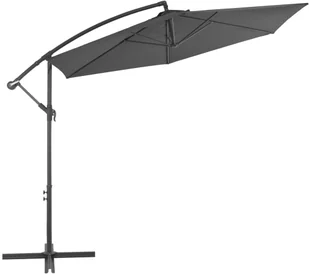 vidaXL Parasol wiszący na słupku aluminiowym, 300 cm, antracytowy - Parasole ogrodowe - miniaturka - grafika 3