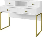 Biurka - Helvetia Biurko CLOE 03 Helvetia Biały + złoty 2497LA03 - miniaturka - grafika 1