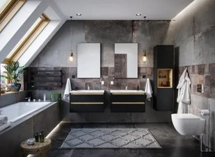 Excellent Grzejnik łazienkowy-wannowy Meteor 46 czarny GREX.MEW46.BL - Grzejniki łazienkowe - miniaturka - grafika 3