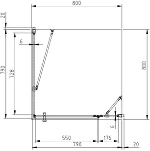 Omnires Manhattan 80x80 czarne MH8080BLTR - Kabiny prysznicowe - miniaturka - grafika 2