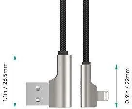 Aukey CB-AL01 BLACK OEM KABEL LIGHTNING 2M 90° CB-AL01 BLACK - Kable USB - miniaturka - grafika 4