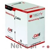 Techly techly Kabel instalacyjny skrętka UTP Cat6 4x2 drut 100% miedź 305m szary (305540) - Kable światłowodowe - miniaturka - grafika 2