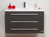 Szafki łazienkowe - Szafka wisząca z umywalką 100/39/3 seria Fokus Sz FKS-S-U100/39/3 + 1000 - miniaturka - grafika 1