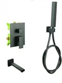 Baterie wannowe i prysznicowe - STELLMAN Bateria Wannowa QATRO Podtynkowa z wylewką CZARNA 9011WTb - miniaturka - grafika 1