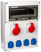 Rozdzielnie elektryczne - Elektromet Spółdzielnia Inwalidów Rozdzielnica budowlana 14 modułów 1x16A 5P 400V, 1x32A 5P 400V, 4x16A 2P+Z RSE-05 IP54 942101 - miniaturka - grafika 1