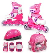 Rolki - SMJ sport 2w1 wrotki rolki, zestaw COMBO SET BS901P 2w1 PINK 5900741921594 - miniaturka - grafika 1