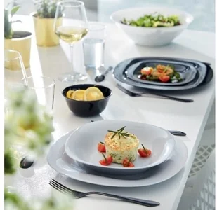 Luminarc Komplet obiadowy Carine 18-elementowy biało-szary 00271 - Serwisy obiadowe - miniaturka - grafika 2