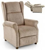 Fotele - Halmar Fotel Rozkładany z Funkcją Masażu AGUSTIN M Beżowy - miniaturka - grafika 1