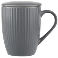 Kubki - Altom BALLERINA KUBEK BARYŁKA 300 ML Z ZAPARZACZEM I POKRYWKĄ SZARY NBC OPASKA PVC 5907508110932 - miniaturka - grafika 1