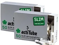 Pozostałe akcesoria barmańskie - actiTube actitube 2 X Slim filtr z węglem aktywnym A 50er pudełko = 2 X 50 = 100 jednostek filtr aktywny węgiel, węgiel, srebrny, 5 x 4 x 3 cm, 2 - 17550 - miniaturka - grafika 1