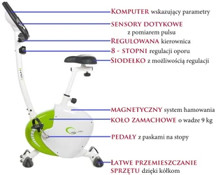 HMS M9239* ROWER MAGNETYCZNY (9 KG) 17-1-102 - Rowery treningowe - miniaturka - grafika 6