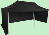 Pawilony ogrodowe - Namiot ekspresowy 6x3m o konstrukcji aluminiowej z profilu sześciokątnego, Czarny - miniaturka - grafika 1