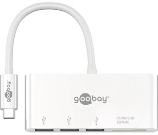 Goobay Adapter USB USB-C USB-A microSD/SD Biały 62097 - Adaptery i przejściówki - miniaturka - grafika 3