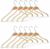 Wieszaki i stojaki - Relaxdays wieszaki na ubrania z drewna, zestaw 10 sztuk, antypoślizgowe lamele z tworzywa ABS, haki obracane o 360°, wieszaki na koszule, 40 cm, różne kolory - miniaturka - grafika 1