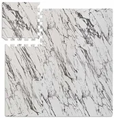 Maty do ćwiczeń - Relaxdays Relaxdays Mata podłogowa, 9 mat puzzli, sprzęt do uprawiania sportu i fitnessu, 0,85 m, pianka EVA, nie zawiera BPA, marmurowy wygląd, biały, 10034199_469 10034199_469 - miniaturka - grafika 1