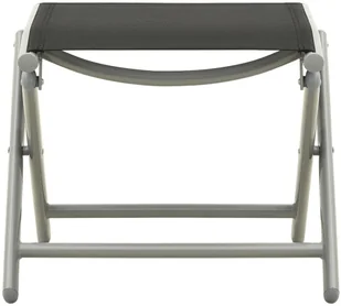 VidaXL Lumarko Składany podnóżek, czarno-srebrny, textilene i aluminium! 312193 VidaXL - Pozostałe meble ogrodowe - miniaturka - grafika 2