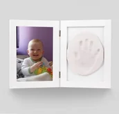 Ramki na zdjęcia - Odcisk Bobasa Odcisk Bobasa, Ramka z glinką, podwójna, Biała - miniaturka - grafika 1
