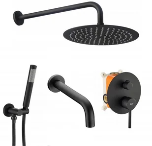 Rea Zestaw wannowo-prysznicowy podtynkowy Lungo czarny - Zestawy prysznicowe Rea Zestaw wannowo-prysznicowy podtynkowy Lungo czarny - Zestawy prysznicowe - miniaturka - grafika 1