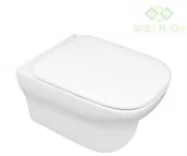 Miski WC - Oltens Zestaw Gulfoss miska WC wisząca PureRim z powłoką SmartClean z deską wolnoopadającą Slim 42509000 42509000 - miniaturka - grafika 1