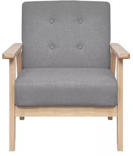 vidaXL Zestaw sof, 2 szt., tkanina, jasnoszara - Komplety wypoczynkowe - miniaturka - grafika 6