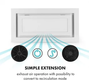 Klarstein Lumiera 70 Biały (CGCH2-Lumiera) - Okapy kuchenne - miniaturka - grafika 6