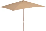 Parasole ogrodowe - vidaXL Parasol ogrodowy na drewnianym słupku, 200x300 cm, taupe - miniaturka - grafika 1