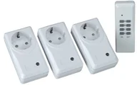 Pozostałe oświetlenie - Unitec 48110 zestaw gniazd z pilotem bezprzewodowym, 3+1 Micro, kolor biały - miniaturka - grafika 1