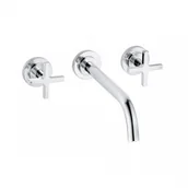 Baterie umywalkowe - Kludi 201460520 NOVA FONTE Classic ścienna bateria umywalkowa wylewka 240 mm uchwyty krzyżowe - miniaturka - grafika 1