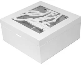 Pigmejka Skrzyneczka na herbatę PIGMEJKA, biała, 8x18x18 cm - Pojemniki kuchenne - miniaturka - grafika 2