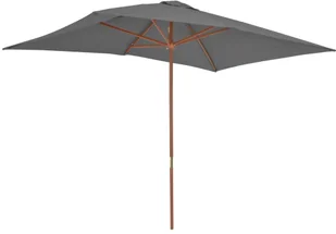 vidaXL Parasol ogrodowy na drewnianym słupku, 200x300 cm, antracytowy - Parasole ogrodowe - miniaturka - grafika 5