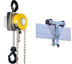 999 99968046 Suwnica bramowa aluminiowa z kołami + specjalne zblocze i wciągnik ręczny udźwig suwnicy/wciągnika 1000/1000 kg szerokość 4,23m wysokość 3,885m wys dla pracy wciągarki 2,23-3,50 m) 68046-uniw - Wciągarki - miniaturka - grafika 7