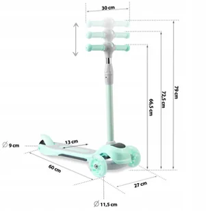 Ricokids Hulajnoga Trójkołowa Balansowa Dla Dzieci- Miętowa - Hulajnogi - miniaturka - grafika 2