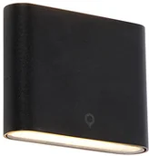 Lampy ogrodowe - QAZQA Nowoczesny kinkiet zewnętrzny czarny 11 5 cm z diodą LED IP65 - Batt - miniaturka - grafika 1