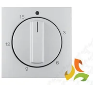 Wyłączniki światła i elektryczne - Berker B.KWADRAT Płytka czołowa z pokrętłem do mechanicznego wyłącznika czasowego 0-15min aluminium mat lakierowany 16321404 HAGER - miniaturka - grafika 1