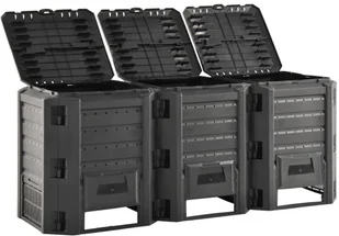 vidaXL Kompostownik ogrodowy, czarny, 1200 L - Kompostowniki - miniaturka - grafika 2